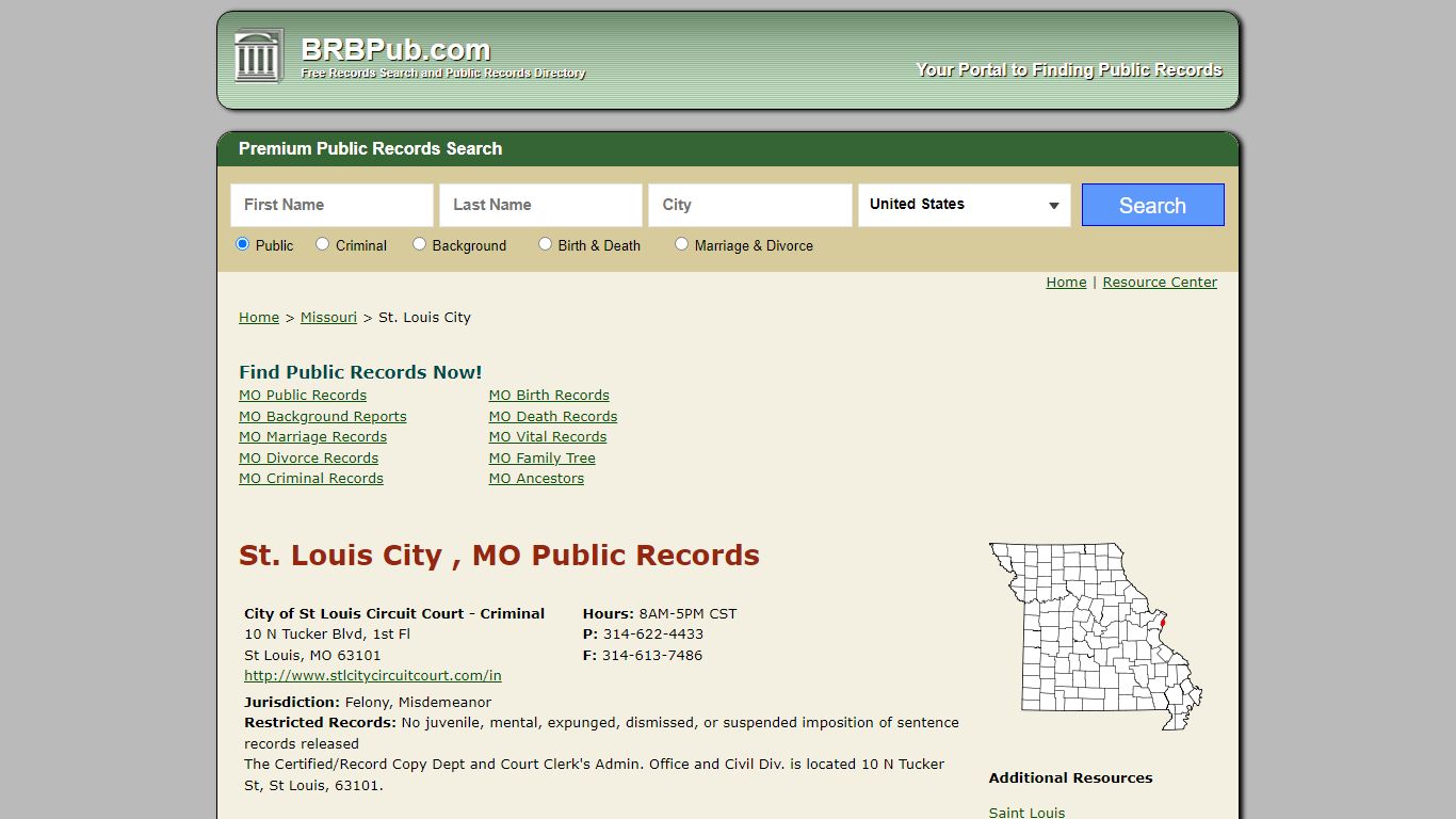 St. Louis City Public Records | Search Missouri Government Databases